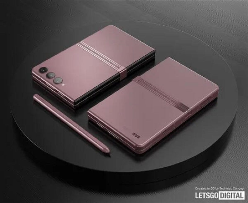 Samsung multi-folding phone renders exposed, the back of the phone is "cross" shape