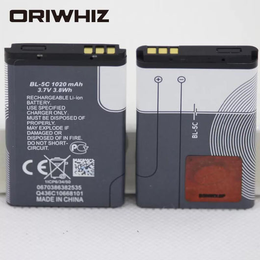 1020mah BL 5C mobile phone battery for BL-5C 1100, 1110, 1200, 1208, 1280, 1600, 2600, 2700, 3100 3110, 5130, 6230, 6230i batteries - ORIWHIZ