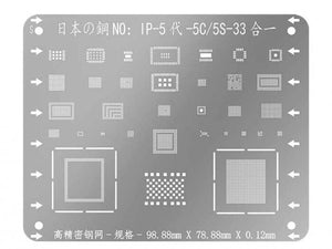10pcs WL Multi-purpose IC Chip BGA Reballing Stencil Templates For 6 7 8 X XS MAX XR BGA IC Repair Template Heating Net - ORIWHIZ