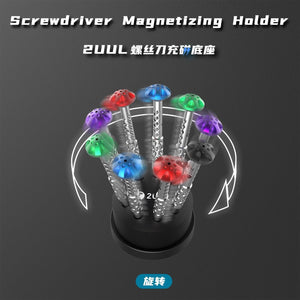 2UUL ST51 Multifunctional Rotatable Magnetizing Holder Screwdriver Stand Tweezer Organizer Tool 9-Hole - ORIWHIZ