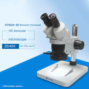 SUNSHINE ST6024-B1 20/40X Zoom Binocular Stereo HD Microscope With Led Light For Mobile Phone Mainboard Detection