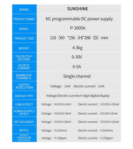 Adjustable DC Laboratory 30V 5A Lab Digital Power Supply Adjustable Voltage Regulator Switching Stabilizer Power Supply P-3005A - ORIWHIZ