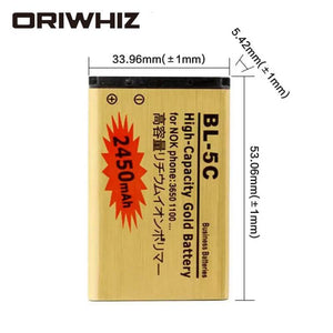 BL5C BL-5C 4C gold battery for 1000101011001108111011111112 111627302710 2730c 3100 3109C 3110C BL-5C battery - ORIWHIZ
