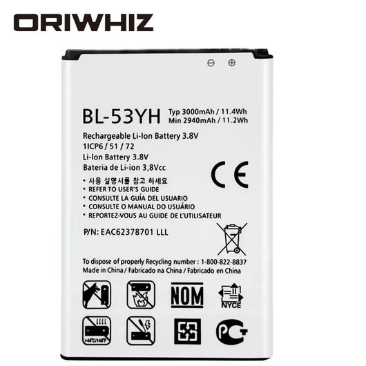 Brand new 100% BL-53YH battery for G3 D855 D850 D858 D859 F460 Real 3000mAh high quality mobile backup battery - ORIWHIZ