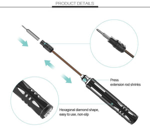 BST-8931 25 in 1 Extension rod handle Screwdriver Set Precision Magnetic S2 Screwdriver Bits for iPhone Watch Repair Tools Kit - ORIWHIZ