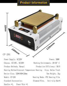 M-Triangel 7‘’ LCD Screen Separator CP201 Built-in Vacuum Pump Screen Repair copper Hot Plate For Mobile Phone Repair - ORIWHIZ