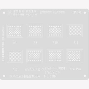 MIJING 0.12mm Japan Steel Tin Net for Iphone 6 7 8 X XS MAX Ipad Wifi NAND A8 A9 A10 A11 CPU BGA Reballing Stencils Square Holes - ORIWHIZ