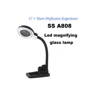 Portable Led 5x 8x Magnifier Table Lamp A808 With Pen Container And Base - ORIWHIZ