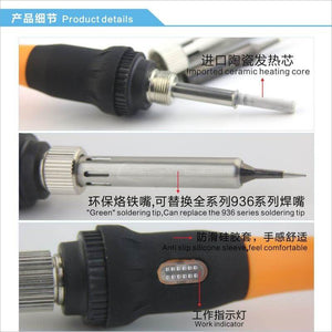 Professional Ceramic Heating Core Mobile Phone Soldering Irons 907/907A With Anti Slip Handle - ORIWHIZ