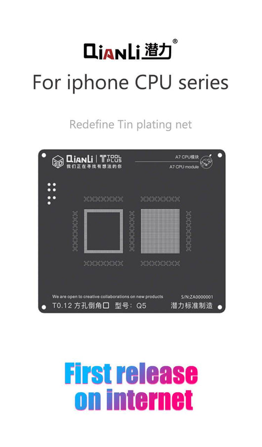 QIANLI iBlack 3D BGA Stencil A7 A8 A9 A10 A11 CPU RAM For iPhone 5S 6G 6Plus 6S 6SP 7 7P 8 8P Layer Reball IC Steel Mesh Tin Net - ORIWHIZ