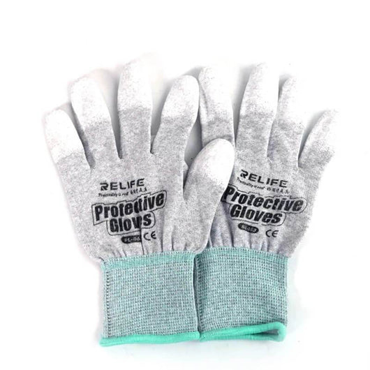 RELIFE RL-063 Anti Static Antiskid Glove PU Coated Finger Part Clean Gloves Knitted Glove for PC Computer Phone Repair tools - ORIWHIZ