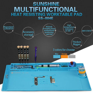 SUNSHINE SS-004E 3D Heat Insulation Silicone Soldering Pad Magnetic High Temperature Heat-resistant Insulator Platform Repair - ORIWHIZ
