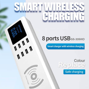 SUNSHINE SS-309WD USB Charger 8 Port Multi Quick Charge Mobile Phone Chargers Adapter Fast Charging Station for Iphone Tablet - ORIWHIZ