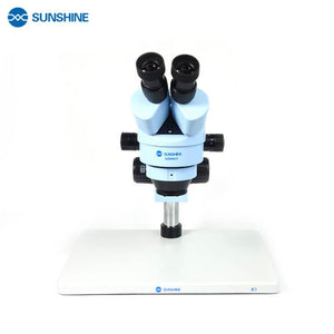 SUNSHINE SZM45T-B3 Microscope 7X-45X with Base Table Pillar Stand Zoom Trinocular Stereo Microscopio For Mobile Phone Repair - ORIWHIZ