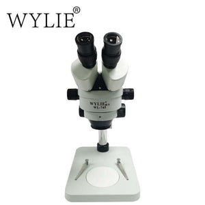 WL-745/745A microscope 7 -45 times continuous zoom ultra-clear binocular electronic maintenance microscope Adjustable brightness LED light source with continuously variable magnification and super-large chassis - ORIWHIZ